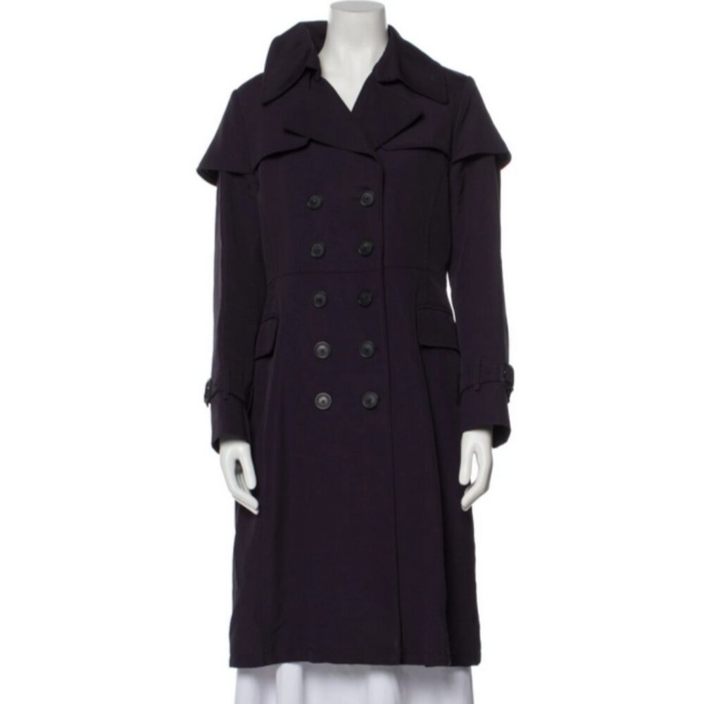 Burberry Plum Double-Breasted Trench Coat